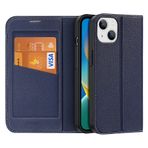IP 14 Pro Max Kılıf Cüzdan Deri Kapaklı RFID Engelleyici Kart Tutucularla Uyumlu Erkek Kadınlar için Folyo Kapak (6,7 inç), Mavi, IP 14 Pro