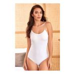 İp Askılı Kadın Çıtçıtlı Kancalı Body Beyaz 2081B