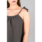 İP ASKILI MİNİ ELBİSE Antrasit L/XL