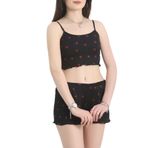 İp Askılı Pegasus Kumaş Kadın Crop Pijama Takımı (Siyah, XL)