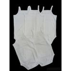 Ip Askılı Yakası Fistolu (Dantelli) Çıtçıtlı Badi Beyaz Renk 5'li Paket 3- 48 Ay Arası - 9 - 12 Ay - Renkli