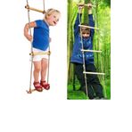 İp Merdiven Büyük Boy Ahşap 6 Basamaklı Halatlı Tırmanma Merdiveni Eğitici Geliştirici Çocuk Oyuncak