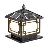 IP65 Su Geçirmez Güneş Baba Işığı - Villa Bahçe Parkı Çim için Endüstriyel Siyah Dış Mekan Ayağı Lambası - 28cm İçi Boş Sütun Tasarımı Çevre Dostu Güneş Enerjisi Aydınlatma