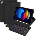 Ipad 10.nesil 10.9 Için Tablet Klavyeli Kılıf Bluetoot Işıklı Kalem Bölmeli Standlı Manyetik Klavye - Siyah