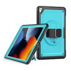 Ipad 10,2" 9. / 8. / 7. Nesil Kılıf (2021/2020/2019) & Ipad Air 3 10,5'' 2019/Ipad Pro 10,5'' 2017 Kapak, 360 Dönebilen Kickstand/El Kayışı/Kalem Tutucu Ile Darbeye Dayanıklı Tam Gövde Koruyucu Kılıf