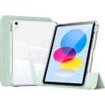 iPad 11.nesil 2025 Kılıf Magnetik Ayrılabilen Airbagli Aden Sliding Tablet Kılıfı - Açık Yeşil