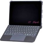 iPad 11. Nesil Uyumlu 360° Manyetik Standlı Ledli Touchpadli Katanya Klavyeli Tablet Kılıfı - Siyah