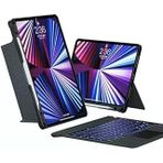 Ipad 12.9 3. 4. 5. Nesil Ile Uyumlu Kılıf Led Işıklı Magnetik Standlı Klavyeli Kılıf Siyah