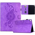 iPad 9. / 8. / 7. Nesil (2021/2020/2019), Air 3 & i Pad Pro 10.5 için -Tablet kılıfı Stand Cover Stil Mandala otomatik uyku/uyanma fonksiyonu iPad 10,2 inç (Lila) için