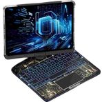 İpad Air 10.9 İnç 5. Nesil Uyumlu Bluetoothlu Transparan Detaylı 360 Dönebilen Klavyeli Tablet Kılıfı