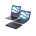 iPad Air 11 inç 5/6/7/8 Nesil Uyumlu 360 Dönebilen Standlı Darbe Korumalı Bluetoothlu Işıklı Klavye (Siyah)