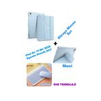 iPad Air 11 M4 (2026) Uyumlu Siyah Standlı Kılıf + Klavye Mouse Set (Mavi)