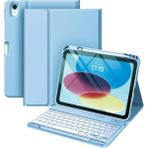 iPad Air 11 Uyumlu 4/5/6 Nesil M2/m3 2025 Klavyeli Tablet Kılıfı - Mavi