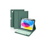 iPad Air 11 Uyumlu 4/5/6 Nesil M2/M3 2025 Ledli Klavyeli Tablet Kılıfı Yeşil