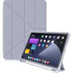 iPad Air 3 10.5 ile Uyumlu Kılıf Kalem Bölmeli Trifolding Case A2152 A2123 A2153 A2154 Mor