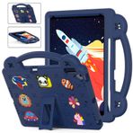 iPad Air 3/ Pro 10,5 inç 2019 için Tablet Kılıfı, Çocuklar Dostu Kendin Yap Karton Sevimli Bebek, Saplı Stand Hafif EVA Köpük Tam Koruma Darbeye Dayanıklı Kılıf Lacivert