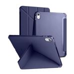 iPad Air 5. Nesil / 4. Nesil 10,9 İnç İle Uyumlu Kalemlikli, Uyku Modlu, Mıknatıslı, Üçgen Standlı, Darbeye Dayanıklı Kaplama Akıllı Kılıf (Lacivert, iPad Air 5. Nesil / 4. Nesil Uyumlu 10,9 İnç)