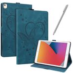 iPad için JayModCase Kılıfı 10.2-Inç/9./8./ 7. Nesil (2021/2020/2019), PU Deri Flip Stand Koruyucu Kapak Kart Yuvası Koruyuculu Otomatik Uyku/Uyandırma Fonksiyonu Kapağı (Mavi)