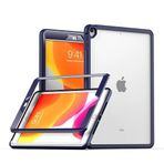 iPad Pro 10,5 inç 2017 Kılıf, Çift Katmanlı Sert PC Yumuşak TPU Tampon Hibrid Darbeye Dayanıklı, iPad Air 3 2019 için Slim Fit Hafif Kılıf, Mavi
