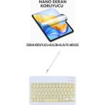 İpad Pro 11 2018 Uyumlu Ekran Koruyucu Klavye Mouse Set Sarı