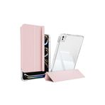 iPad Pro 11 2025 M5 Çip Uyumlu Airbagli Manyetik Ayrılabilen Sliding Tablet Kılıfı Pembe