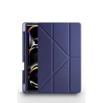 Ipad Pro 11 Inç 2024 M4 Kılıf Kalem Şarj Bölmeli Stadlı Uyku Modlu Arkası Silikon Akıllı Case Dark Blue
