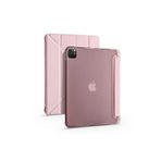 Ipad Pro 12.9 '' 2020 Hafif Katlanır Akıllı Kılıf Uyku Modu Özellikli Kalemlikli Tablet Kılıfı Rose Gold