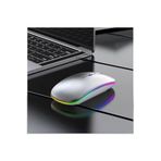 iPad Pro M4 13" 2024 Tablet İçin RGB LED Işıklı Bluetooth+2.4Ghz Kablosuz Sessiz Şarjlı Mouse Gri