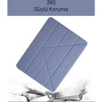iPad Uyumlu Air 10.9 İnç 4. Nesil Fuchsia Trifolding Kalemlikli Tablet Kılıfi acik-yesil