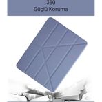 iPad Uyumlu Air 10.9 İnç 4. Nesil Fuchsia Trifolding Kalemlikli Tablet Kılıfi kirmizi