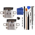 iParto Nintendo Switch için 2 Paket Yedek Tip C Bağlantı Noktası USB C Şarj Portu Şarj Soketi Konektör Değiştirme Onarım Kiti NS Anahtar Güç Şarj Şarj Şarj Aleti DC Jak Soketi Aletli