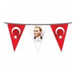 İpe Dizili Süsleme Üçgen Ata Ve Türk Bayrağı 25 Metre