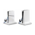 İpega Ps5 Slim Dijital/Ps5 Slim Disk Multifonksiyonel Şarjlı,Soğutucu Fanlı,Vr Standlı Cd Raf Stand