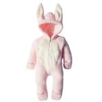 ipek atlas Kız Bebek Ve Çocuk Pembe Peluş Tavşan Tulum (3 Yaş)