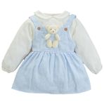 ipek atlas Kız Bebek Ve Çocuk Uzun Kollu Oyuncak Ayıcıklı Müslin Çocuk Elbisesi (Mavi, 3 Yaş)