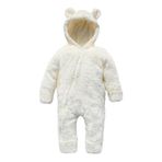 ipek atlas Kız Erkek Bebek Ve Çocuk Peluş Pofuduk Patikli Tulum (3 Ay, Pembe)