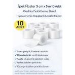 İpek Flaster 10 Cm X 5 M 5 Adet Medikal Sabitleme Bandı Hipoalerjenik Yapışkanlı Cerrahi Flaster