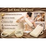 İpek Koza Sırt Kesesi, Doğal İpek Lifli Özel Dokuma, Çift Tutma İpli Ergonomik Tasarım, Hamam Banyo Kullanımına Uygun, Derin Peeling Ile Ölü Deriyi Arındıran, Cildi Pürüzsüzleştiren Vücut Kesesi
