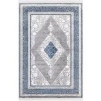 İpek Mekik Halı Blossom Lacivert Füme Retro Figürlü Halı LACİVERT FÜME 80 x 150