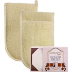 Ipek Naturel Kabak Lifi Kese Çift Taraflı El Geçmeli + Inci Tozu Sabunu Banyo Hamam Kesesi Spa Seti