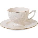 İpek Porselen Çay Fincan Takımı Yaldızlı ROSEN-200 62611 - Krem