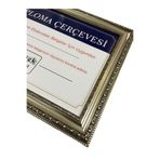 İpek Sanatsal Diploma Çerçevesi Gümüş Renk - Hakiki Camlı Ürün - 25x35,2 ebatında