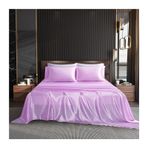 İpek Saten Nevresim Takımı 170x230cm, 230x250cm, 250x250cm - Lüks Mor Tek Kişilik ve Çift Kişilik Yatak, Yumuşak ve Pürüzsüz Dokunuş, Zarif Yatak Odaları için Mükemmel
