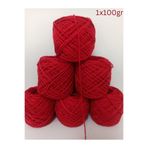 İPEK YÜN İPLİK DÜNYASI Bambu Koton Örgü İpi (Kırmızı) 100gr