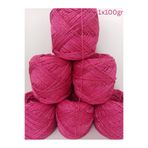 İPEK YÜN İPLİK DÜNYASI Bambu Koton Örgü İpi (Koyu Pembe,Gold Sim) 100gr