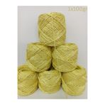 İPEK YÜN İPLİK DÜNYASI Koton Pamuk Bükümlü Örgü İpi (Limon Sarı,Gold Pul) 100gr