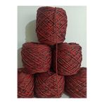 İPEK YÜN İPLİK DÜNYASI Makrome Örgü İpi Pamuk,Polyester (Koyu Vizon,Kırmızı) 100gr