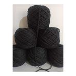 İPEK YÜN İPLİK DÜNYASI Makrome Örgü İpi Pamuk,Polyester (Siyah) 100gr