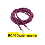 ipekbazaar 150 Cm Yuvarlak Bağcık, 60cm-350cm Istenilen Uzunlukta Metal Uçlu Fitilli Ayakkabı Bağcığı, 1 Çift