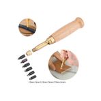 ipekbazaar 6'lı Otomatik Dönerek Delik Delme Zımba Set, Screw Punch, Deri Hobi El Aleti